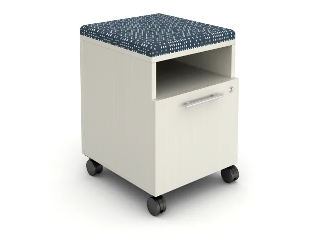 Cubby Ped with Top Opening and File Drawer