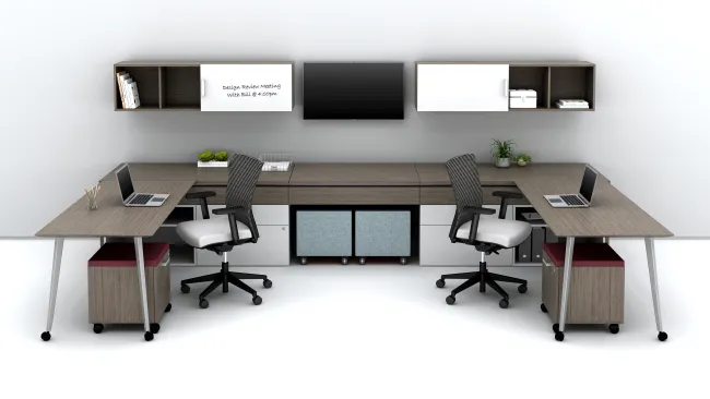 Community Shared Office with sliding worksurfaces Floorplate Area 4