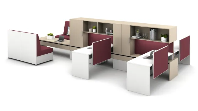 Calibrate Community with Cantilevered Overheads, Slimline Screens and LB Lounge for Collaboration