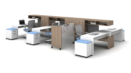 Calibrate Community with Cantilevered Overheads, Tri Wheeled Markerboard, and mobile pedestals