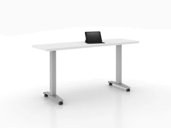Day-to-Day Table with Steel T-Base on casters