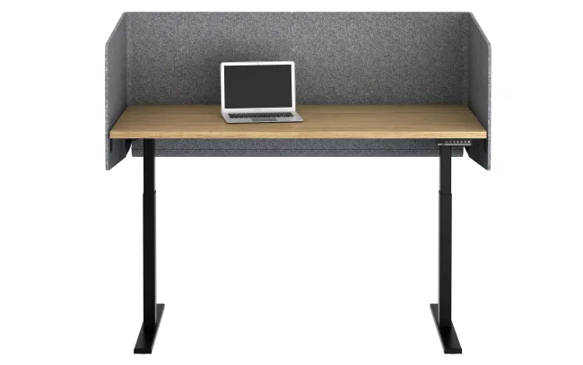 E Series Height Adjustable Table with PET U-wrap with wire management
