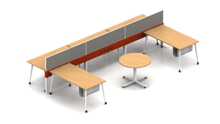 Encounter PowerBeam freestanding with Day-to-Day mobile tables