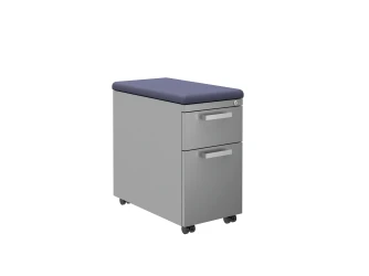 L Series Steel Storage 12” Pedestal with Cushion and Casters