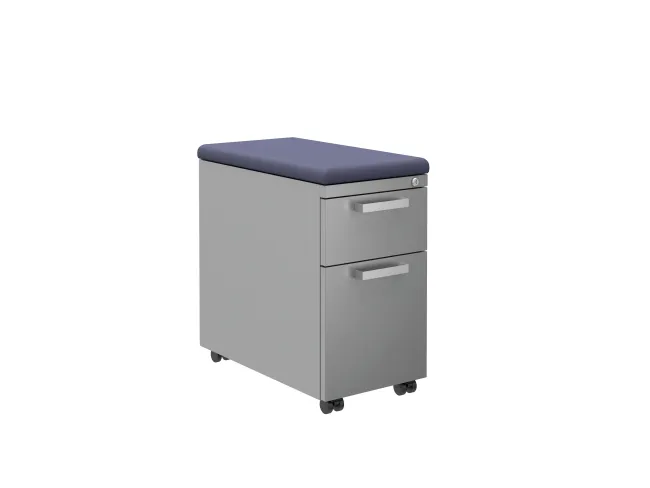 L Series Steel Storage 12” Pedestal with Cushion and Casters