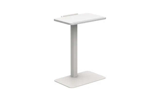 Laptop Table with Glacier White top and Grey Value base