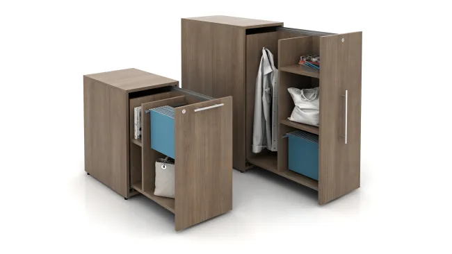 Calibrate Pantry Pull-out Storage shown in all sizes: 27” and 42”, open