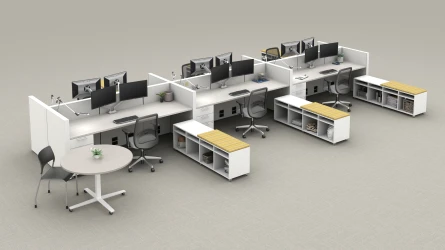 Matrix Open Plan with Calibrate Series Storage, Day to Day Table