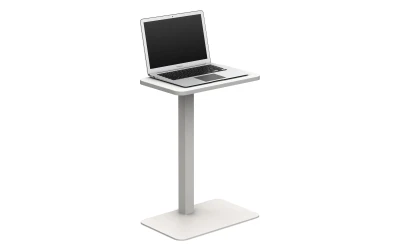 Laptop Table in Glacial White with laptop 