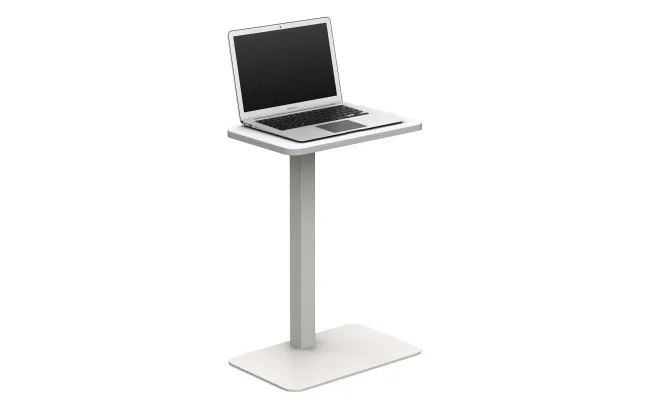 Laptop Table in Glacial White with laptop 