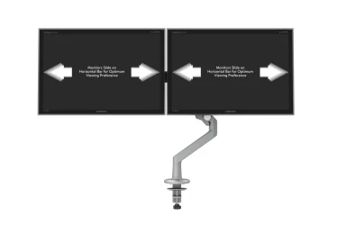 Standard Series Dual Monitor Arm for Shallow Depth Worksurfaces, sliding view