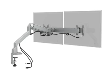 Standard Series Dual Monitor Arm for Shallow Depth Surfaces, Back view