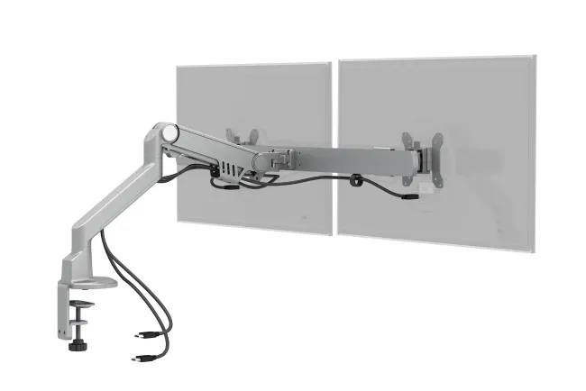 Standard Series Dual Monitor Arm for Shallow Depth Surfaces, Back view