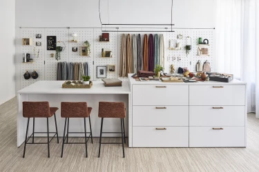 AIS NY Showroom, CMF Center, Itzee Stool, L Series Storage