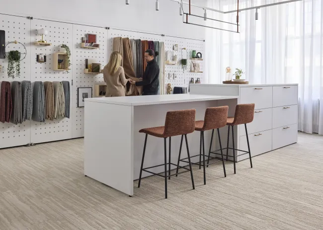 AIS NY Showroom, CMF Center, Itzee Stool, L Series Storage