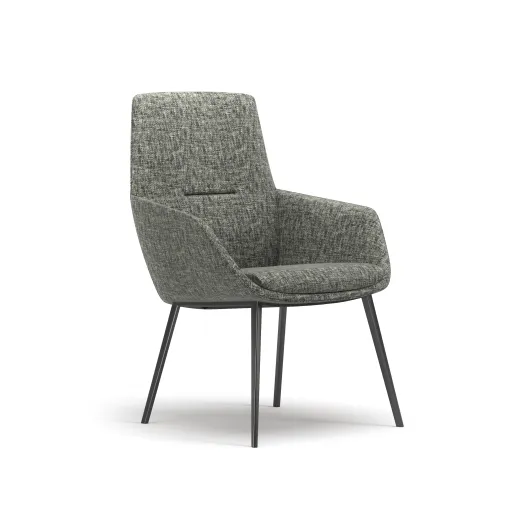 Ardyn, Mid-back, 4-leg Metal base, 3/4 view