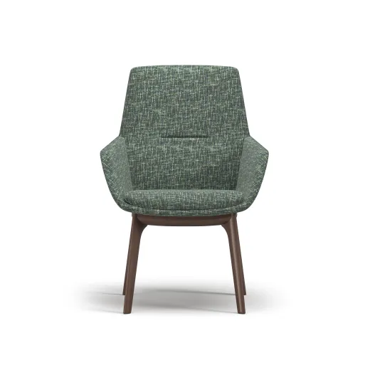 Ardyn, Mid-back, 4-leg Wood base, Front view