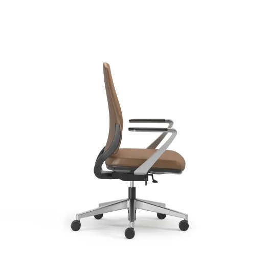 Auburn Conference Chair, Caramel, Side View