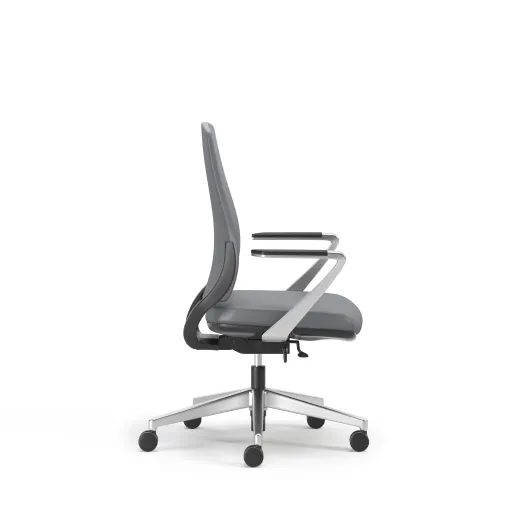 Auburn Conference Chair, Grey, Side View