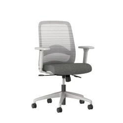 Bolton midback with grey base, grey graduated/striped mesh and Standard Grey Fabric, Front right view