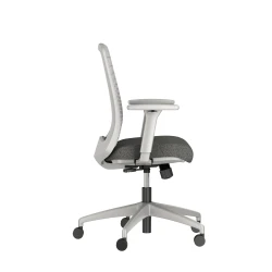 Bolton midback with grey base, grey graduated/striped mesh and Standard Grey Fabric,Side View