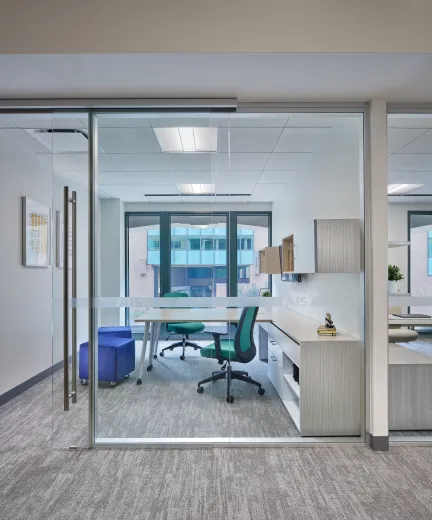 Washington DC Showroom Calibrate Community Shared Private Office with Bolton and Volker Seating