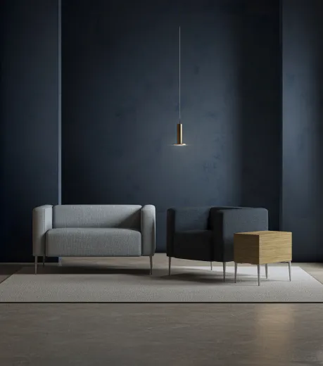 Club Chair, 2-Seater, Side Table