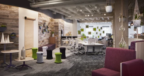 NeoCon 18 Chicago Showroom with LB Lounge, Day to Day Tables,&nbsp; Oxygen Desking with Natick Task Seating