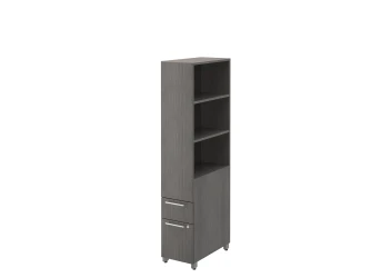 Calibrate Storage Pedestal Tower with Open Bookcase 66x12