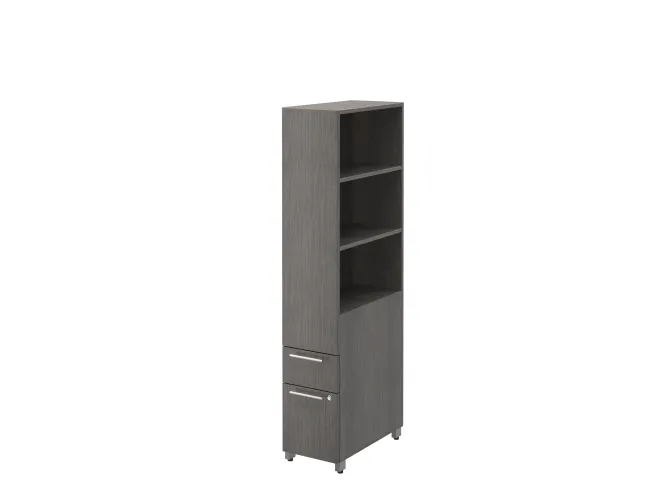 Calibrate Storage Pedestal Tower with Open Bookcase 66x12