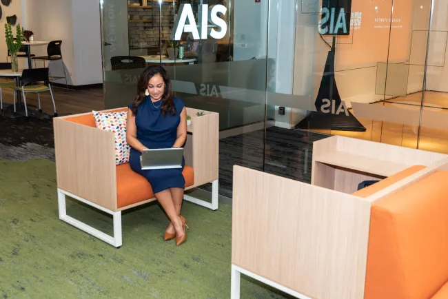 NeoCon 2021 Chatham Cove Work Lounge, 34” High 2-sided surround, view 2