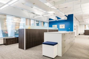 Client Space with Matrix Laminate Panels, L Series Storage