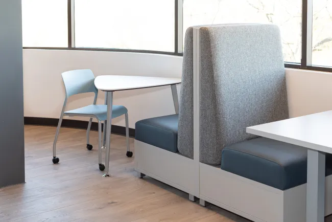 Cafe at AIS Headquarters with LB Single Seat Lounge, Pierce Seating and Day-to-Day Table