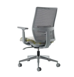 Devens with Aluminum Base and Grey Mesh 3/4 Back View