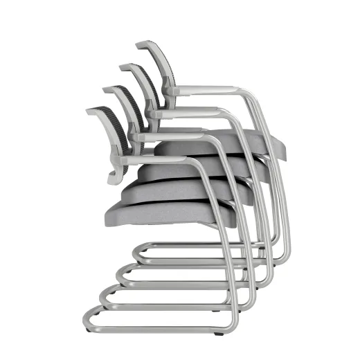 Devens Side Chair in Express Grey Stacked 4 high