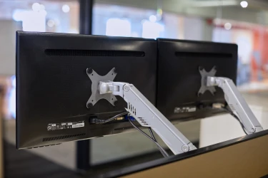 Dual Monitor Arms Back View