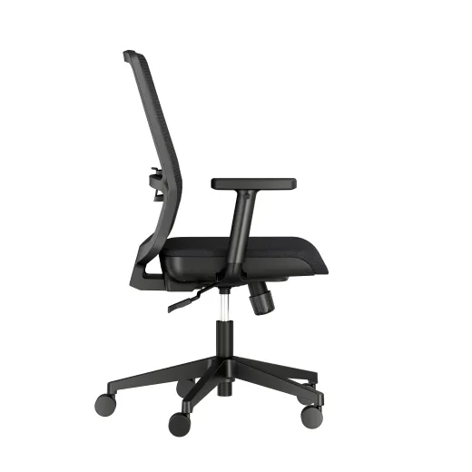 Essex Task Seating with Black Mesh and Seat, Side View 