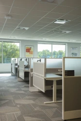 Client Space with Divid and Upmounted Screens for additional privacy