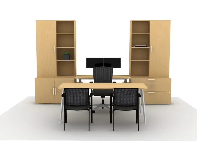 Calibrate Casegoods with Height Adjustable Credenza Ideastarter 3