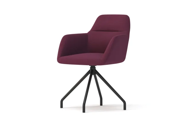 Juggle Seating with Four Legged Auto Swivel in Black