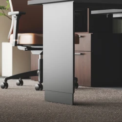 Calibrate, Telescoping End Panel Base, Height Adjustable Table, Natick Executive, Metal Base