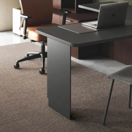 Calibrate, Telescoping End Panel Base, Height Adjustable Table, Natick Executive, Itzee Side