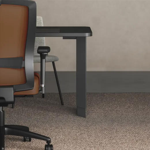 Calibrate, Telescoping End Panel Base, Height Adjustable Table, Natick Executive, Itzee Side