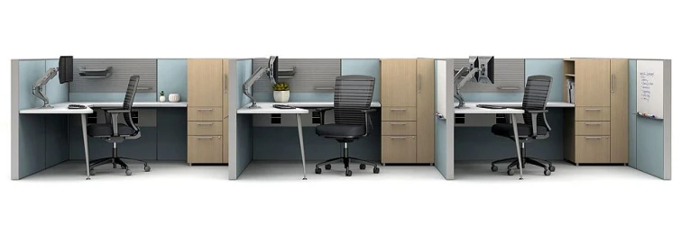 Matrix Open Plan workstations with Calibrate Storage and Natick Seating