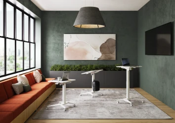 Sit-to-Stand Mobile Desk in Collaboration Space