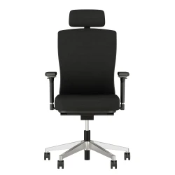 Natick Midback with Head Rest, 4D Arms, Fully Upholstered in alta Mirage Fabric, front view 