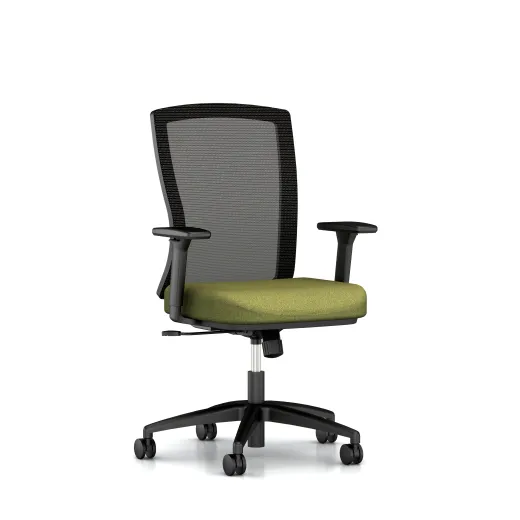 Natick Black Frame and Mesh; Aluminum Base, Front Quarter View