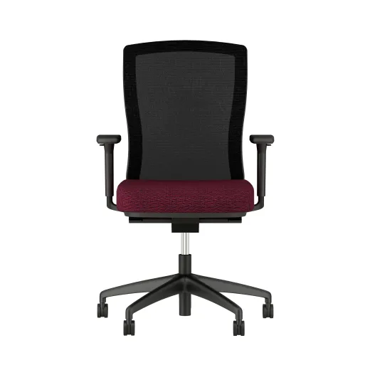 Natick Black Base and Frame, Black Mesh; Front View