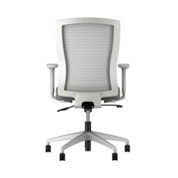 Natick with Grey Base, 1D-3D Arms, Grey Solid Mesh and Standard Grey Fabric, back view