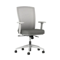 Natick with Grey Base, 1D-3D Arms, Grey Solid Mesh and Standard Grey Fabric, front left view